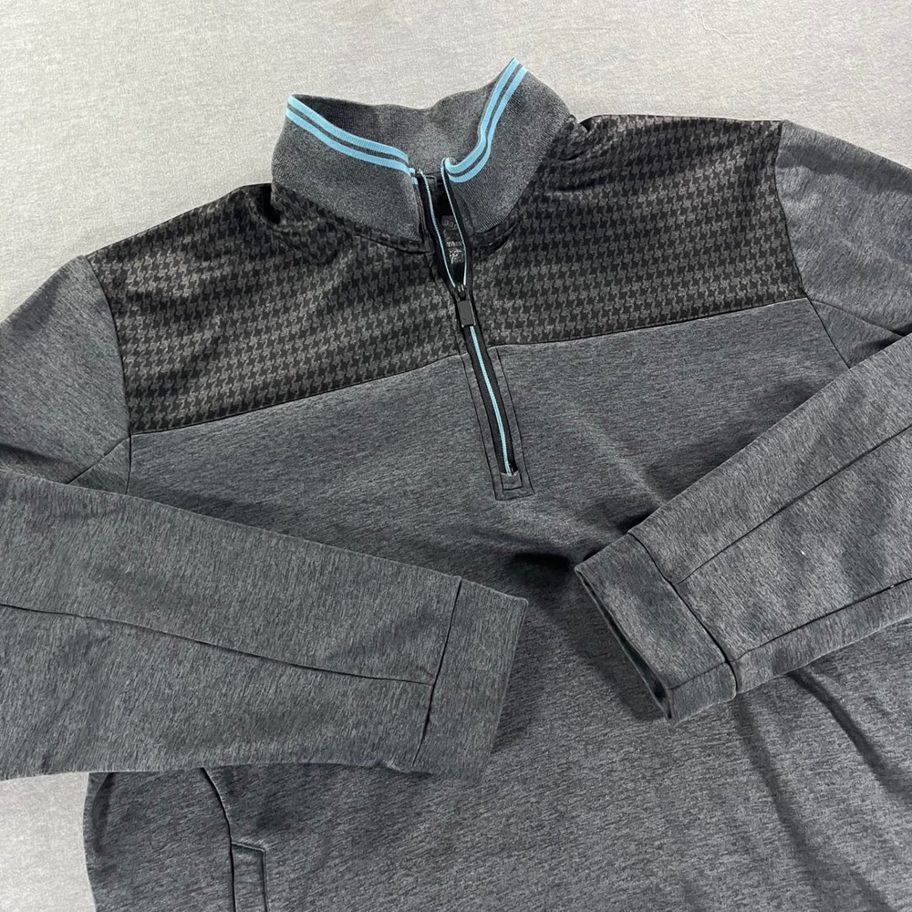 Callaway Weather Series Mens XL 1/4 Zip Pullover Gray Houndstooth Golf Fleece